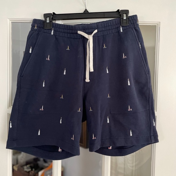 Knit J. Crew Drawstring Sweatpants Shorts w. Nautical embroidery - Picture 2 of 3